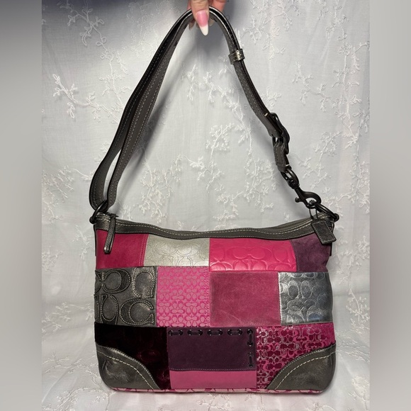 Coach Y2K Pink & Silver Patchwork Shoulder Bag - H0893-F12865 - Picture 4 of 13